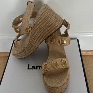 Larroude  Sandal Milan Raffia Espadrille